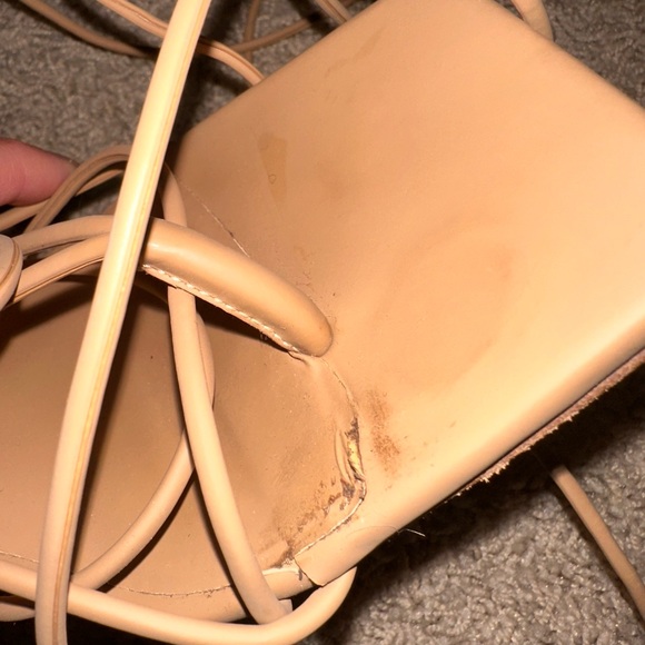 GIA/RHW ROSIE 6 RUBBERIZED LACE-UP SANDALS IN BEIGE Size 38 - Picture 5 of 7